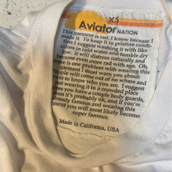 Aviator Nation - SIGNATURE BOYFRIEND TEE - WHITE - Picture 2 of 14